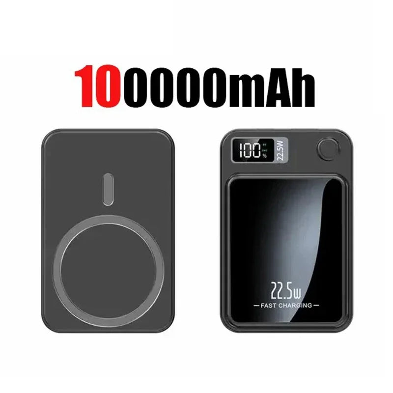 100000mAh Wireless Magnetic Power Bank Fast Charger For Magsafe Portable Auxiliary Battery Pack For iphone Huawei Samsung 2025