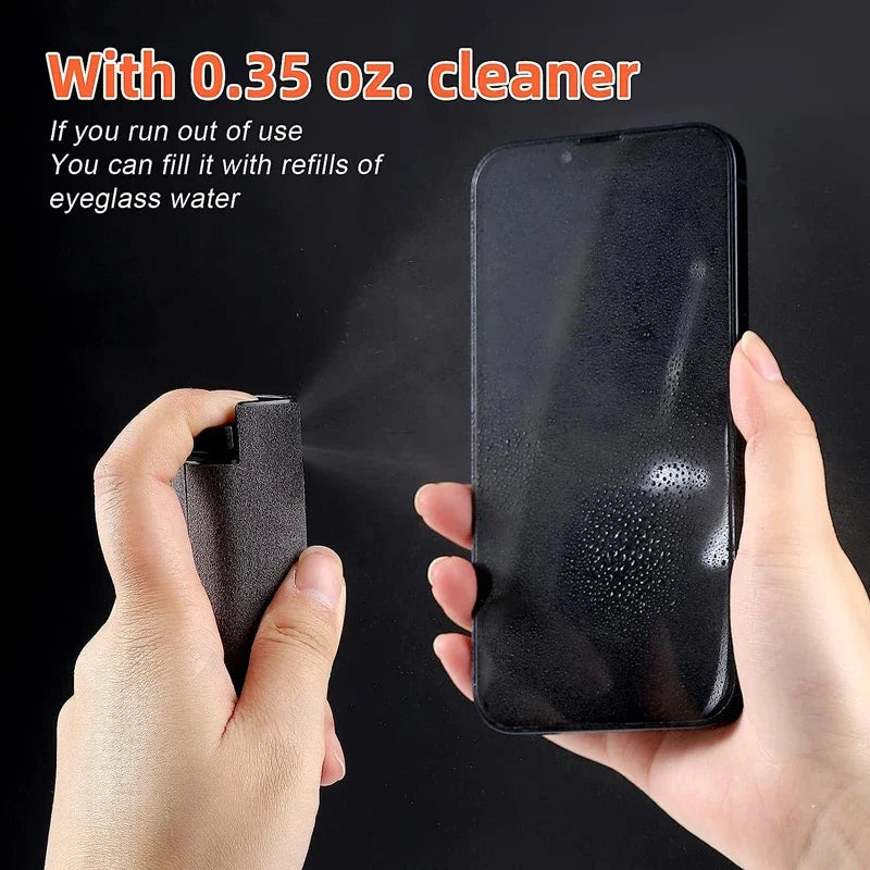 2 in 1 Microfiber Screen Cleaner Spray Bottle with Cloth for Mobile Phone Tablet Computer Touch Screen Dust Removal Wipes Set