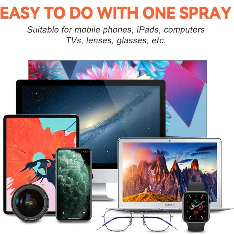 2 in 1 Microfiber Screen Cleaner Spray Bottle with Cloth for Mobile Phone Tablet Computer Touch Screen Dust Removal Wipes Set