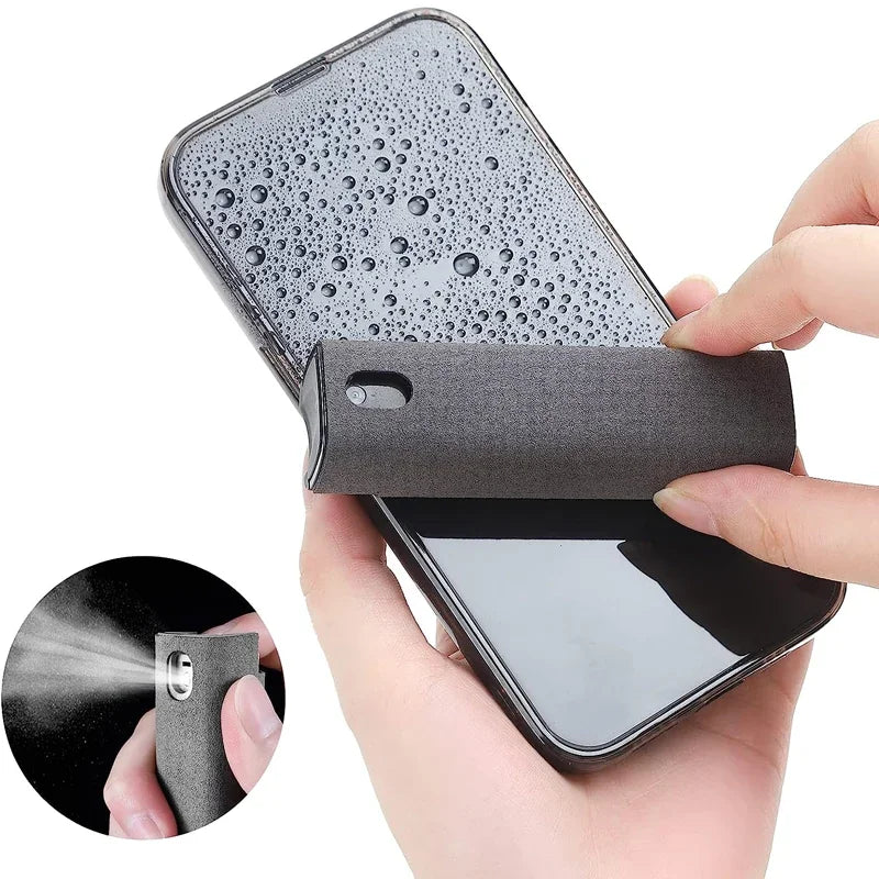2 in 1 Microfiber Screen Cleaner Spray Bottle with Cloth for Mobile Phone Tablet Computer Touch Screen Dust Removal Wipes Set