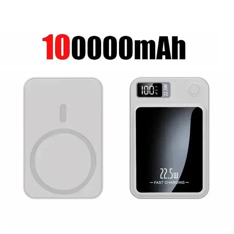 100000mAh Wireless Magnetic Power Bank Fast Charger For Magsafe Portable Auxiliary Battery Pack For iphone Huawei Samsung 2025