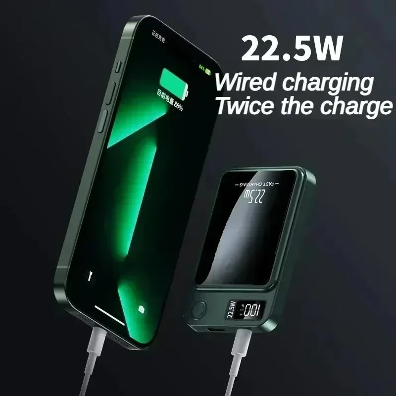 100000mAh Wireless Magnetic Power Bank Fast Charger For Magsafe Portable Auxiliary Battery Pack For iphone Huawei Samsung 2025