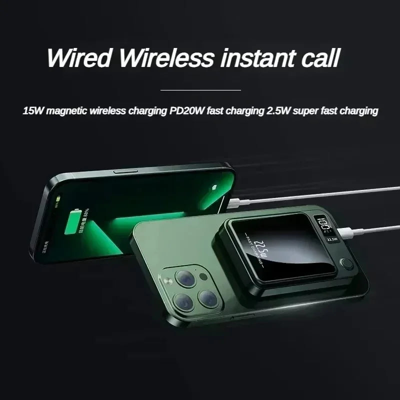 100000mAh Wireless Magnetic Power Bank Fast Charger For Magsafe Portable Auxiliary Battery Pack For iphone Huawei Samsung 2025