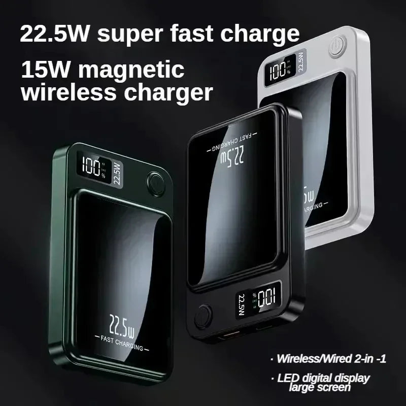 100000mAh Wireless Magnetic Power Bank Fast Charger For Magsafe Portable Auxiliary Battery Pack For iphone Huawei Samsung 2025