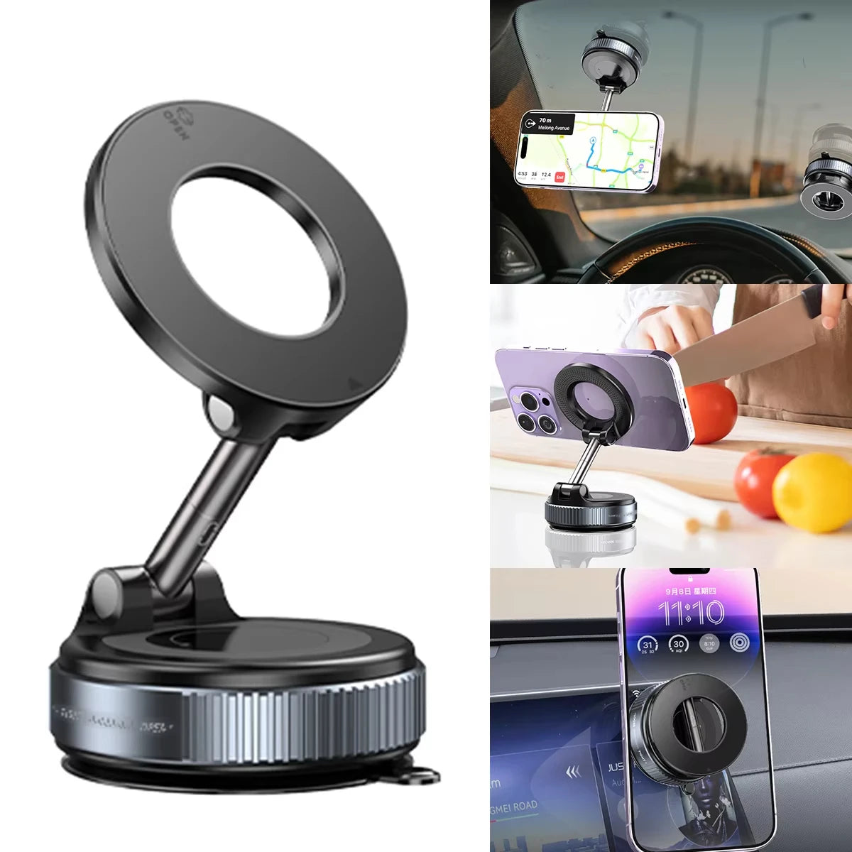 Magnetic Car Mount Strong Magnetic 360° Rotation Foldable Phone Holder For Cell Phone For iphone 12 13 14 15 16 Live Streaming 